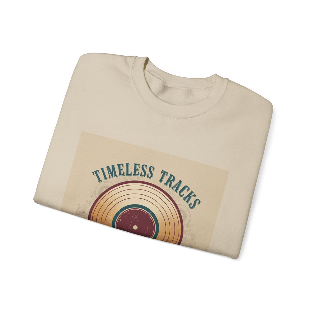 Timeless Tracks record print Crewneck | retro record print, mixtape art