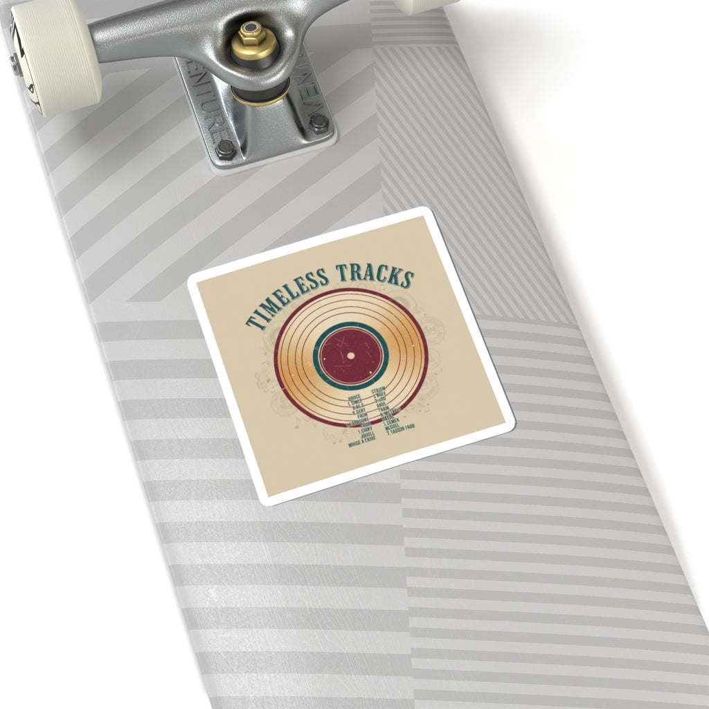 Timeless Tracks Vinyl Mixtape Sticker | retro record print, mixtape art