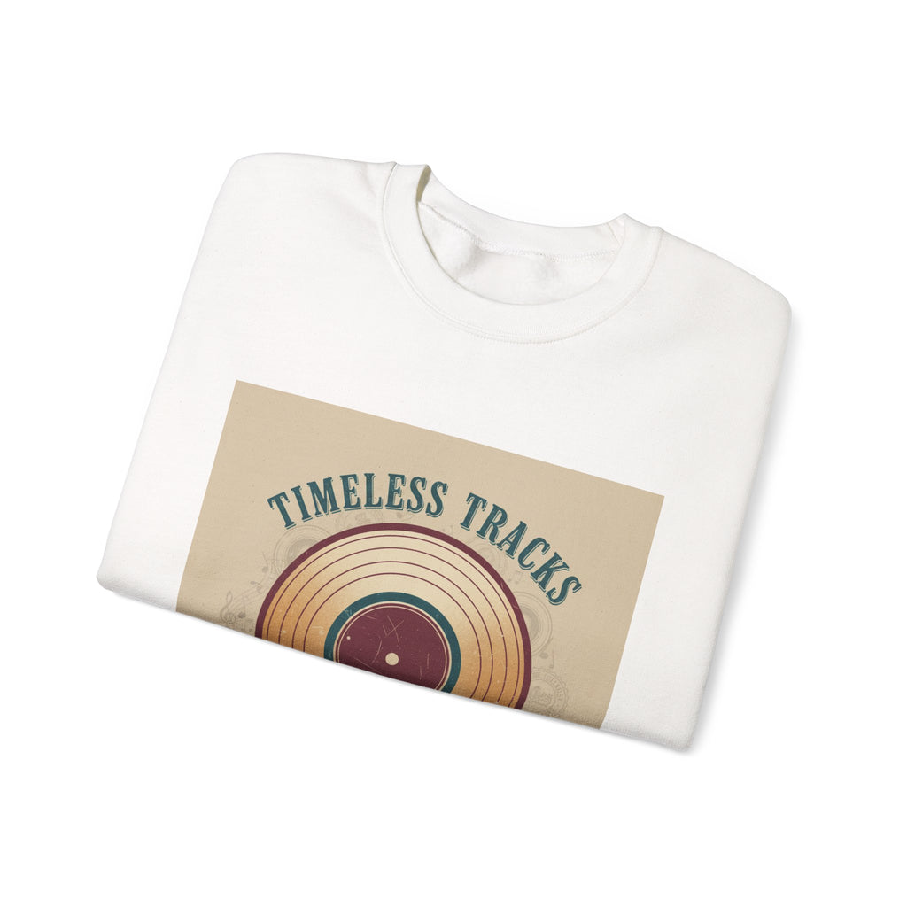 Timeless Tracks record print Crewneck | retro record print, mixtape art