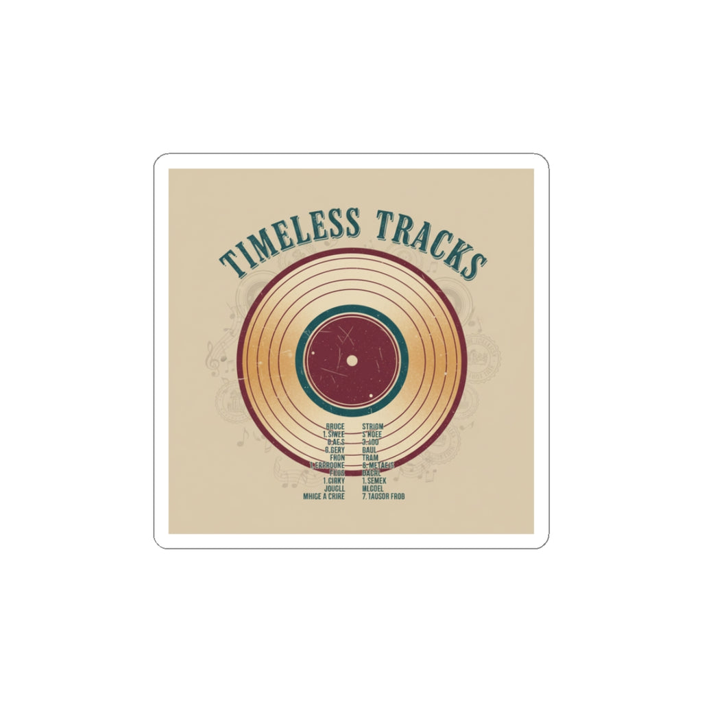 Timeless Tracks Vinyl Mixtape Sticker | retro record print, mixtape art