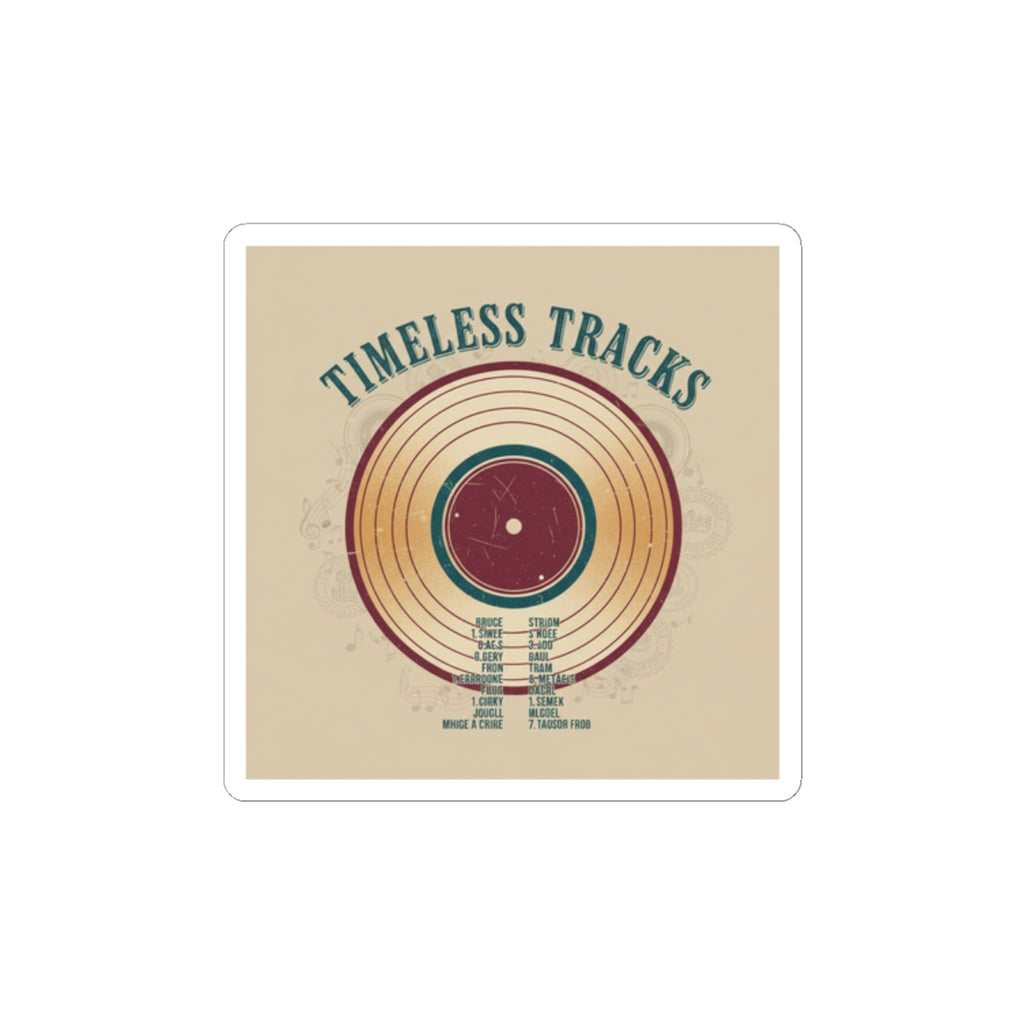 Timeless Tracks Vinyl Mixtape Sticker | retro record print, mixtape art