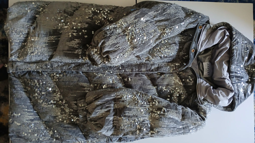 Silver Sparkle Designer Puffer Coat - As Seen on TV