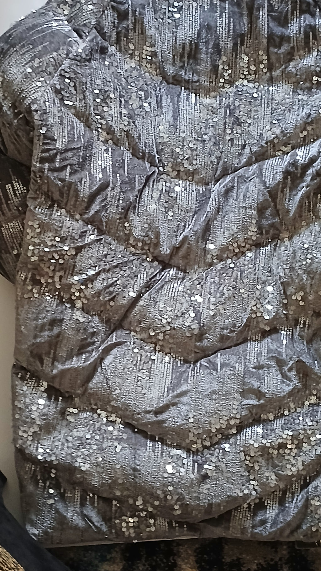 Silver Sparkle Designer Puffer Coat - As Seen on TV