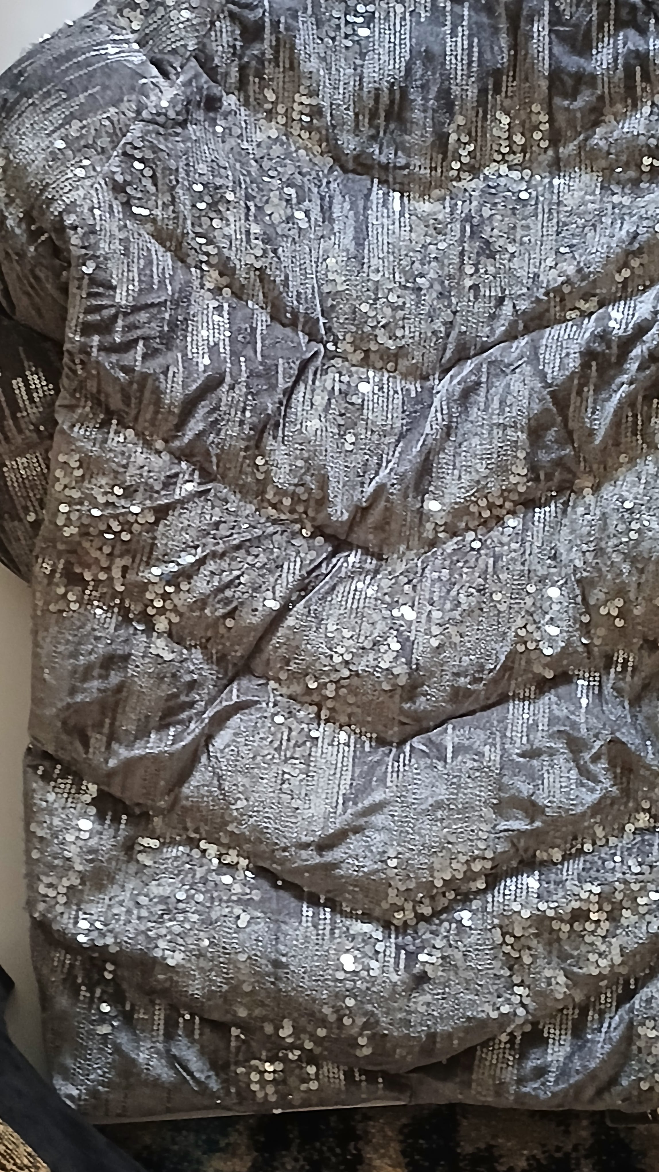 Silver Sparkle Designer Puffer Coat - As Seen on TV