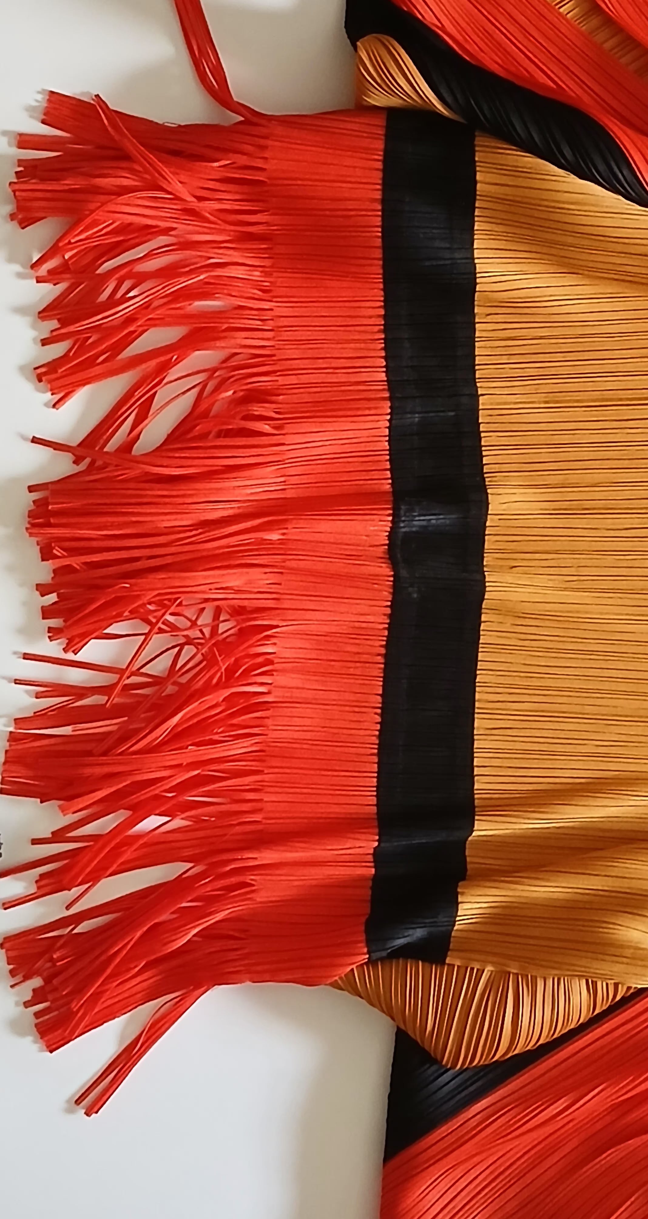 Nancy Designer Color Block Blouse - Yellow Red Black Bell Sleeve