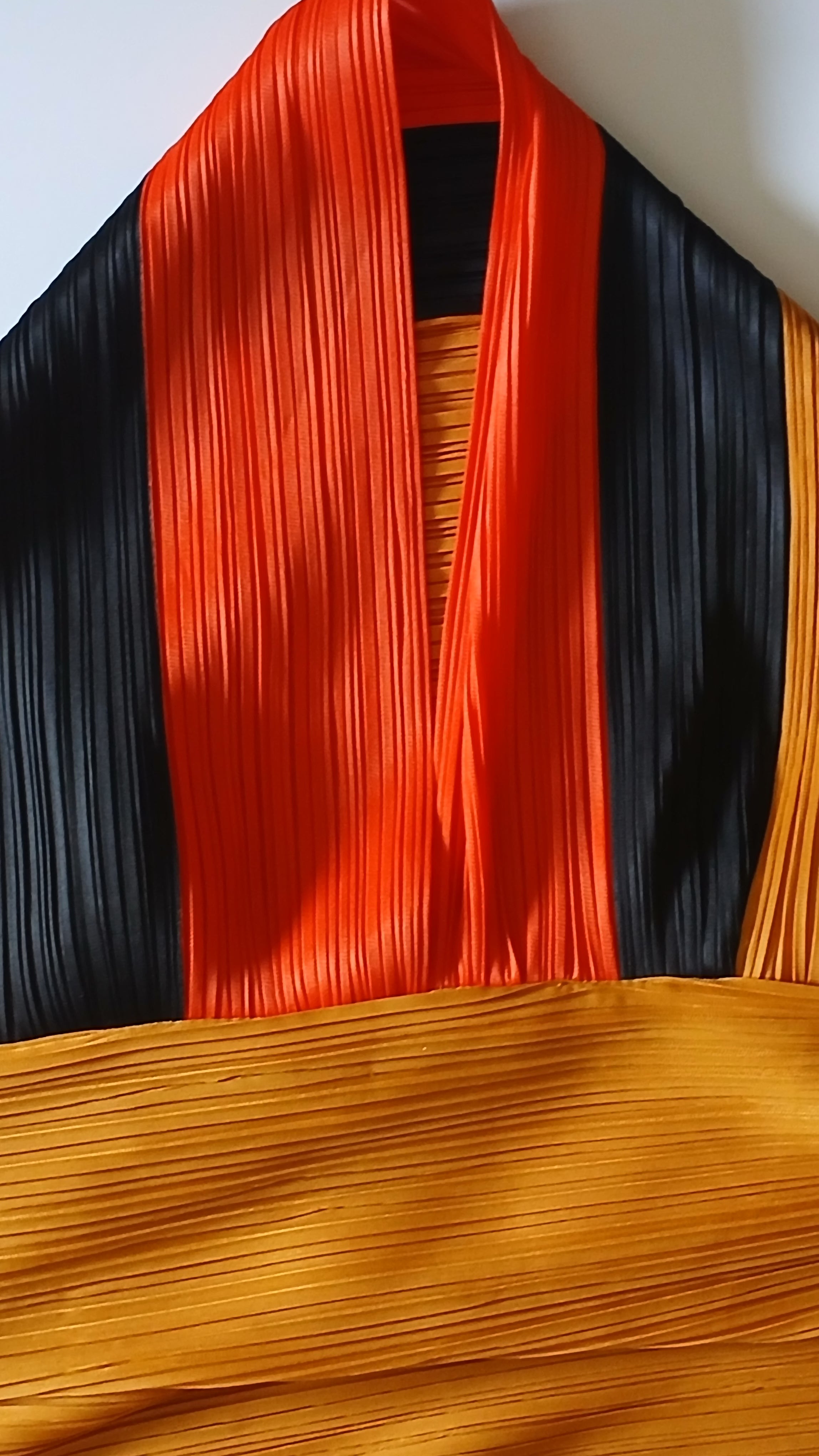 Nancy Designer Color Block Blouse - Yellow Red Black Bell Sleeve