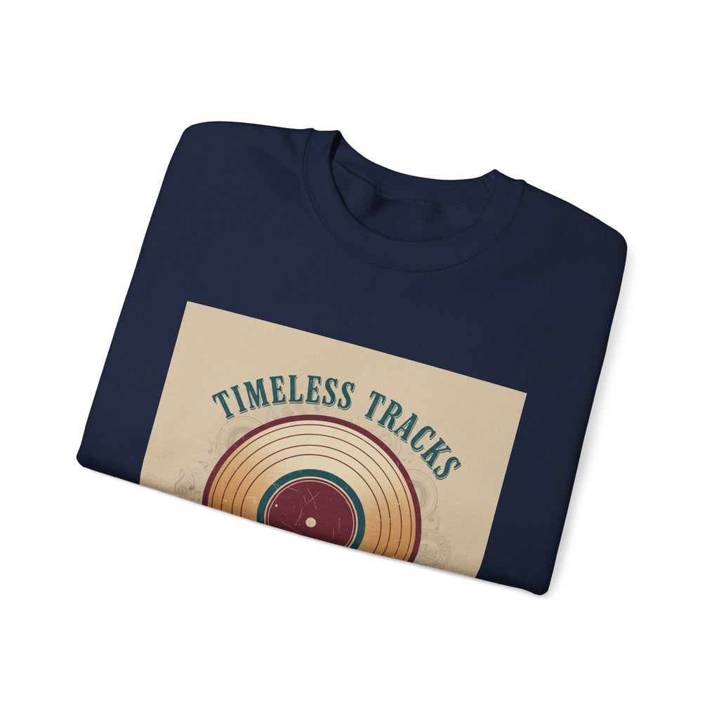 Timeless Tracks record print Crewneck | retro record print, mixtape art