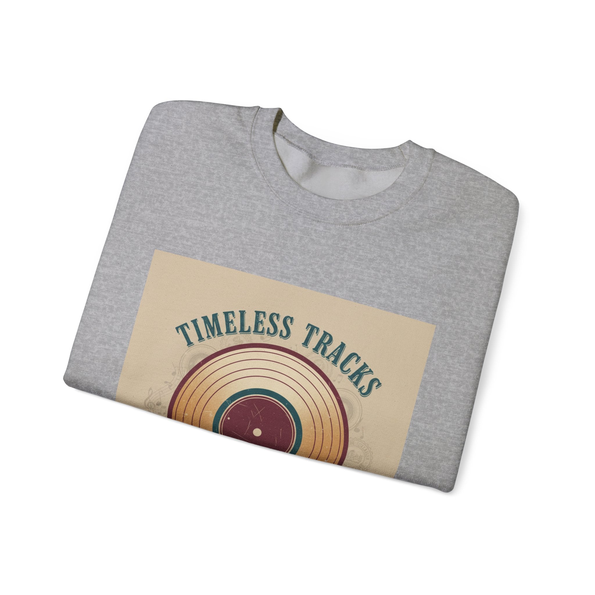 Timeless Tracks record print Crewneck | retro record print, mixtape art