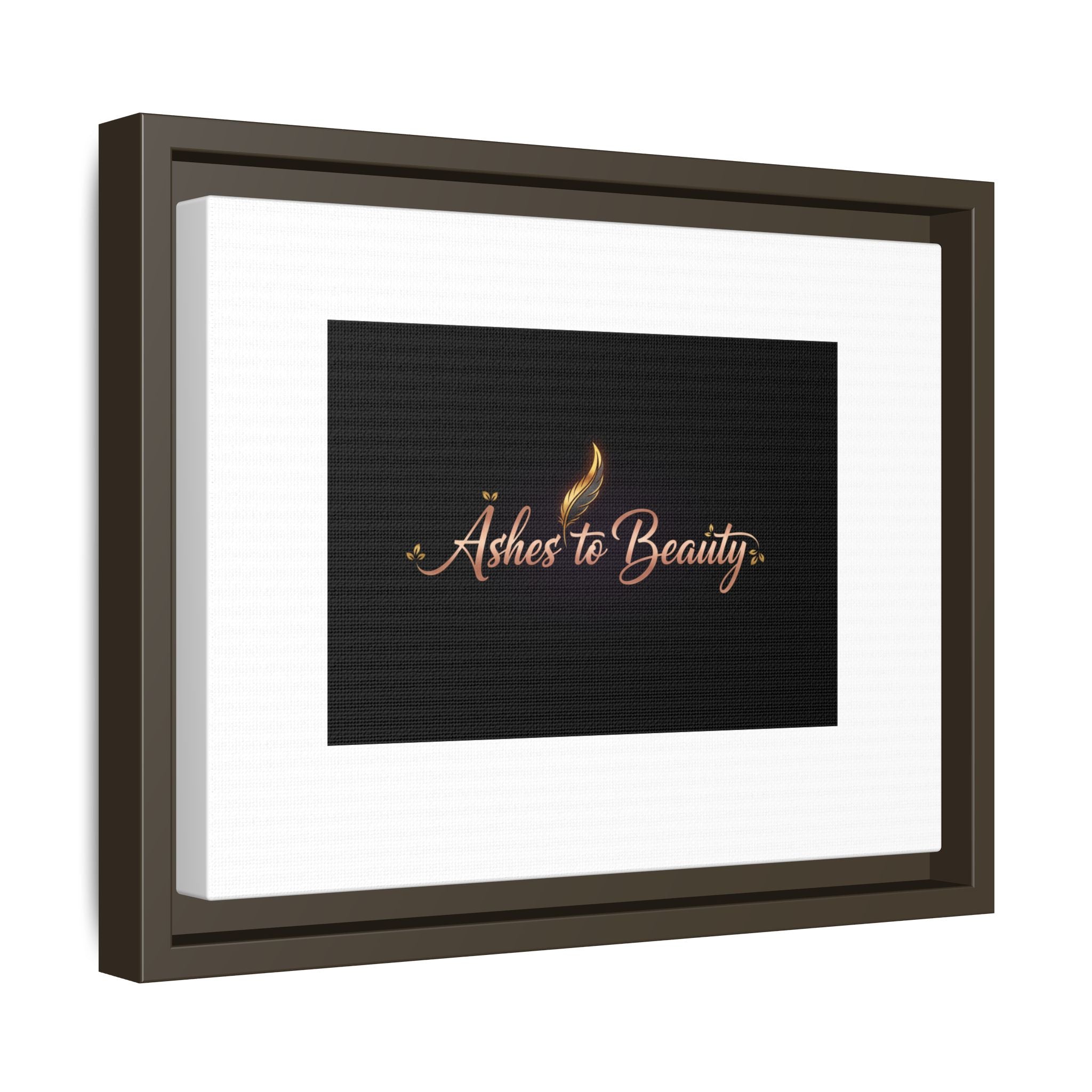 Framed Matte Canvas Wall Art — "Ashes to Beauty" Gold Script