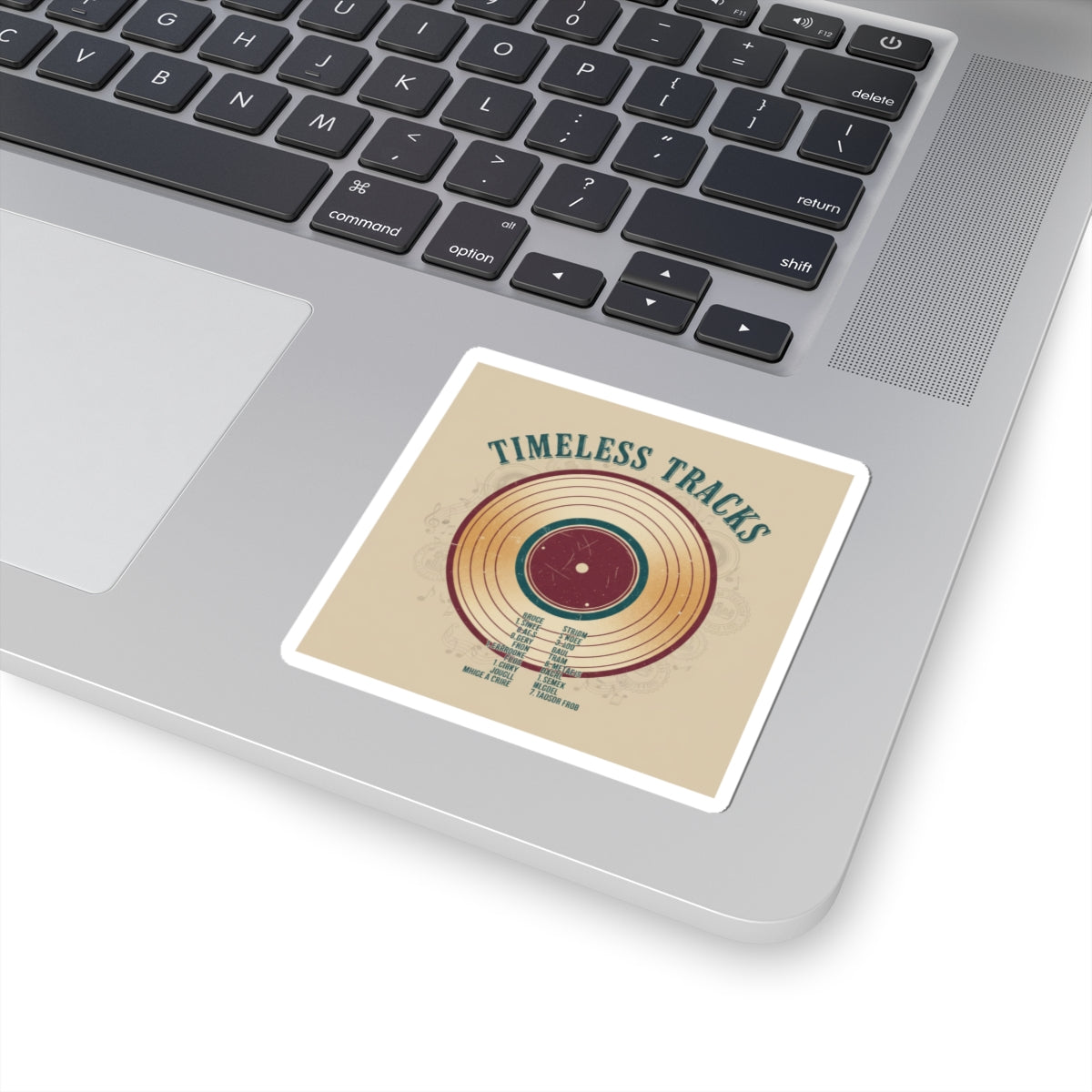 Timeless Tracks Vinyl Mixtape Sticker | retro record print, mixtape art
