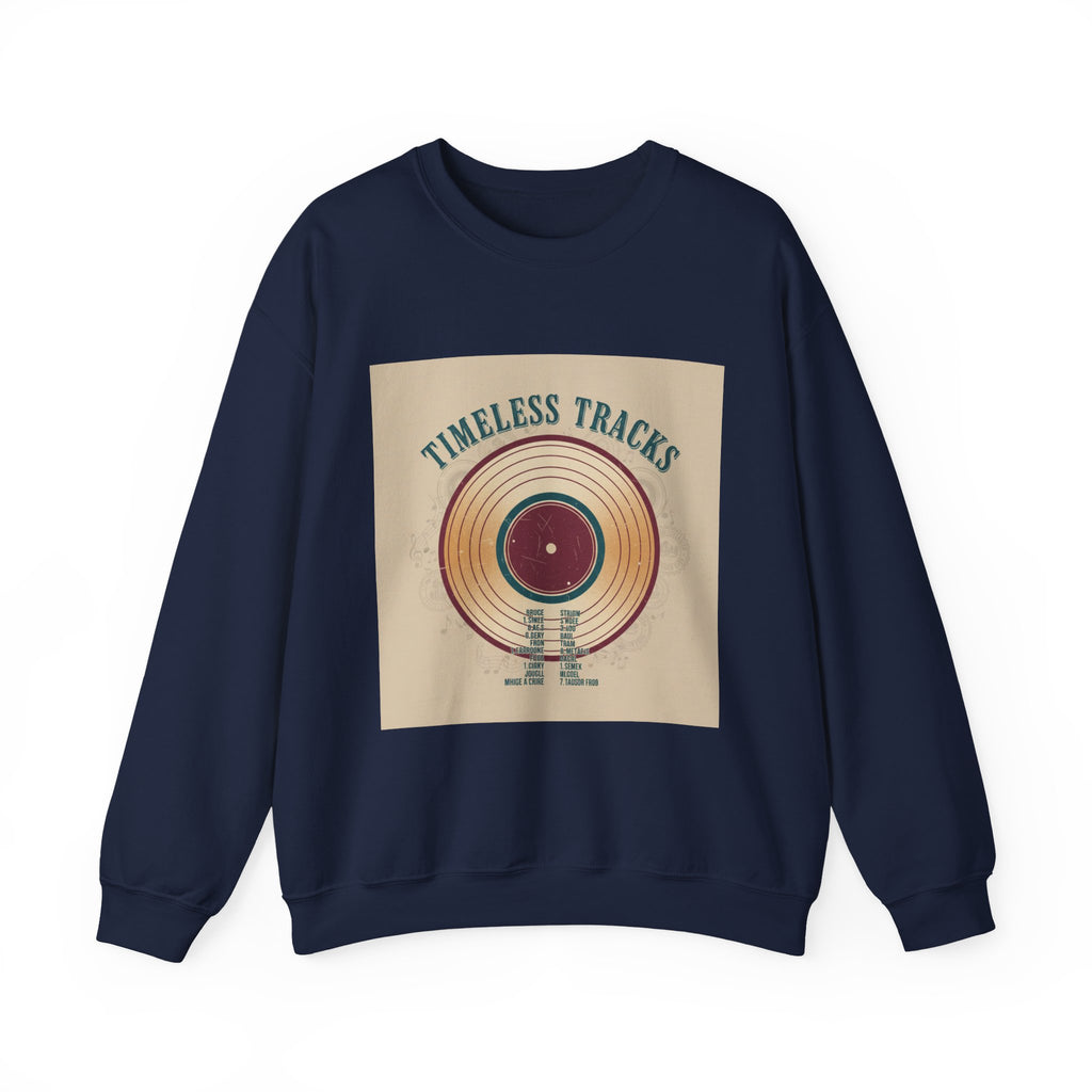 Timeless Tracks record print Crewneck | retro record print, mixtape art