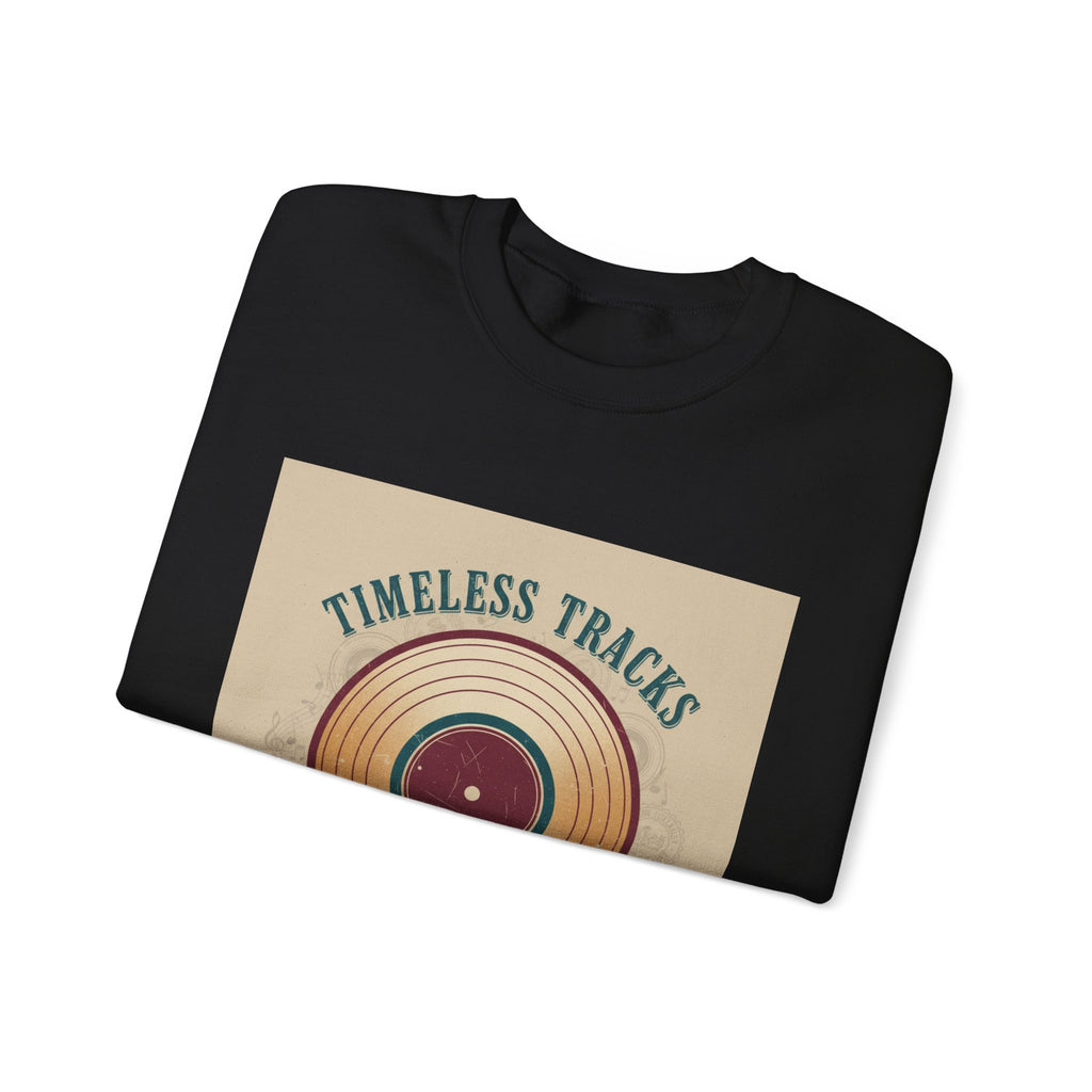 Timeless Tracks record print Crewneck | retro record print, mixtape art
