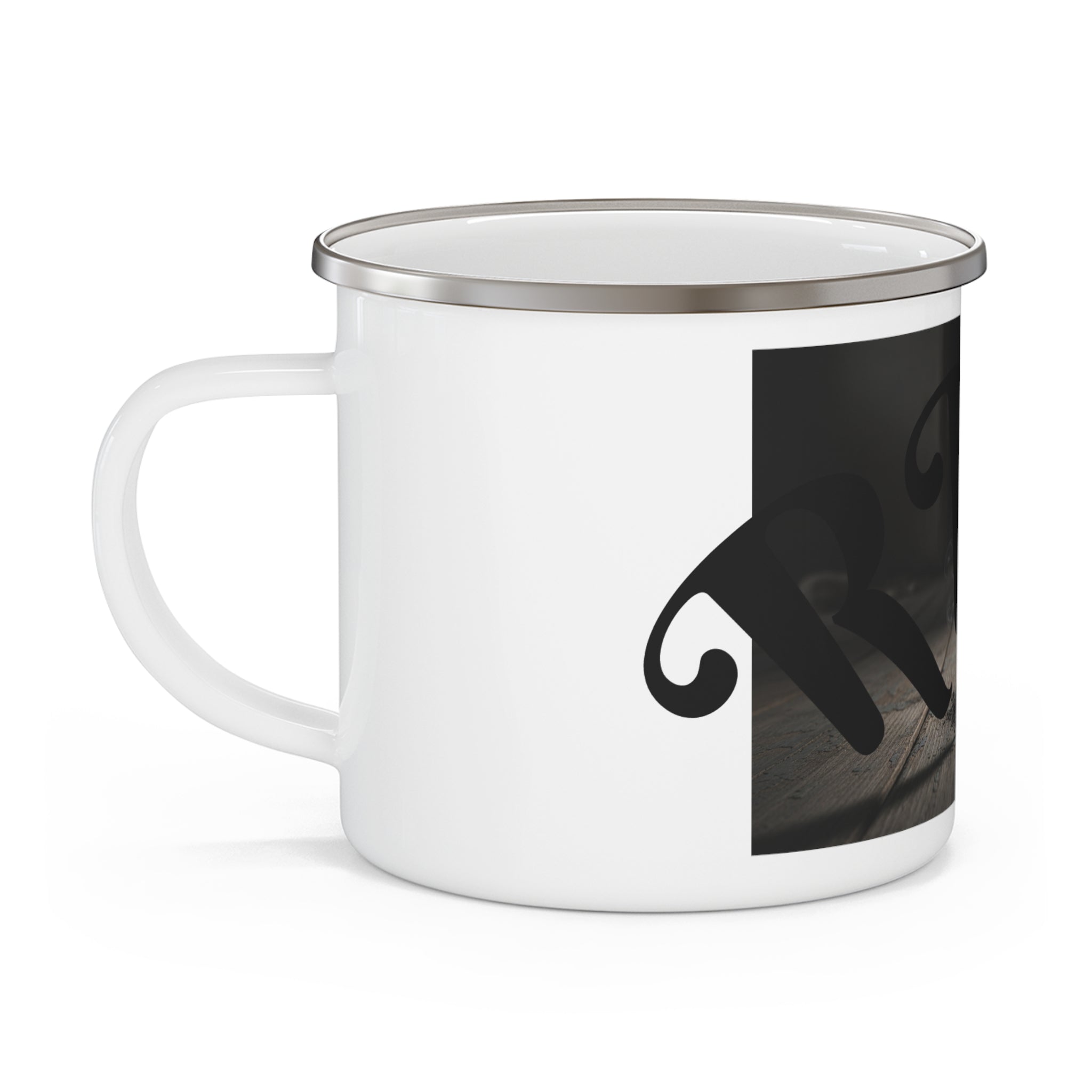 Enamel Mug - Rustic Feather Camping Cup | Outdoor Coffee Travel Mug