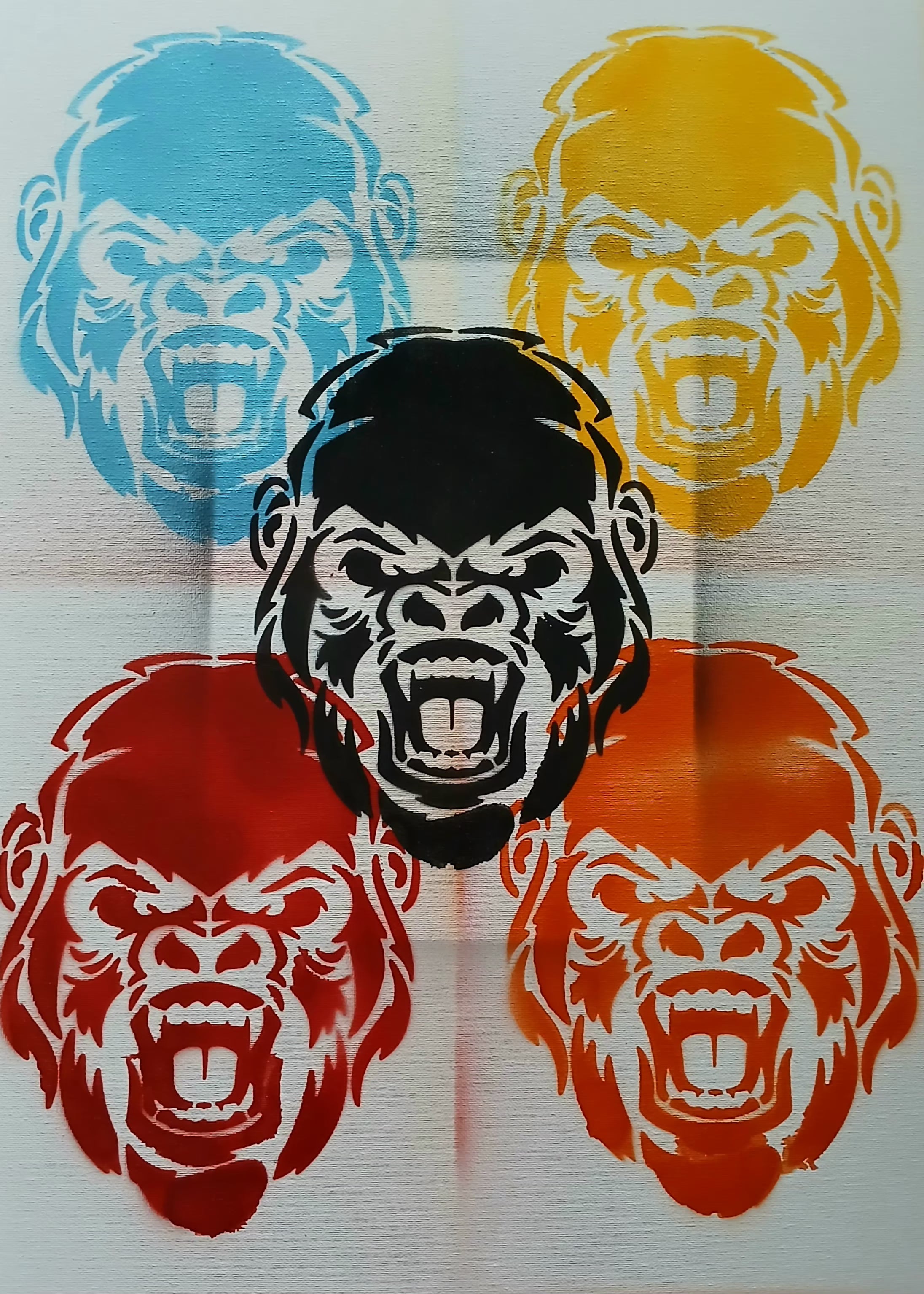 Colorful Gorilla Wall Art — Vibrant Canvas Print & Poster for Home Decor